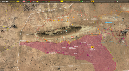 Le Carabinier map of Sinjar Shingal Iraq, May 29, 2017 - Yazidis